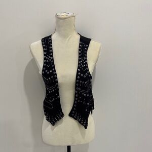 Love Token Black Vest with Metallic Accents
